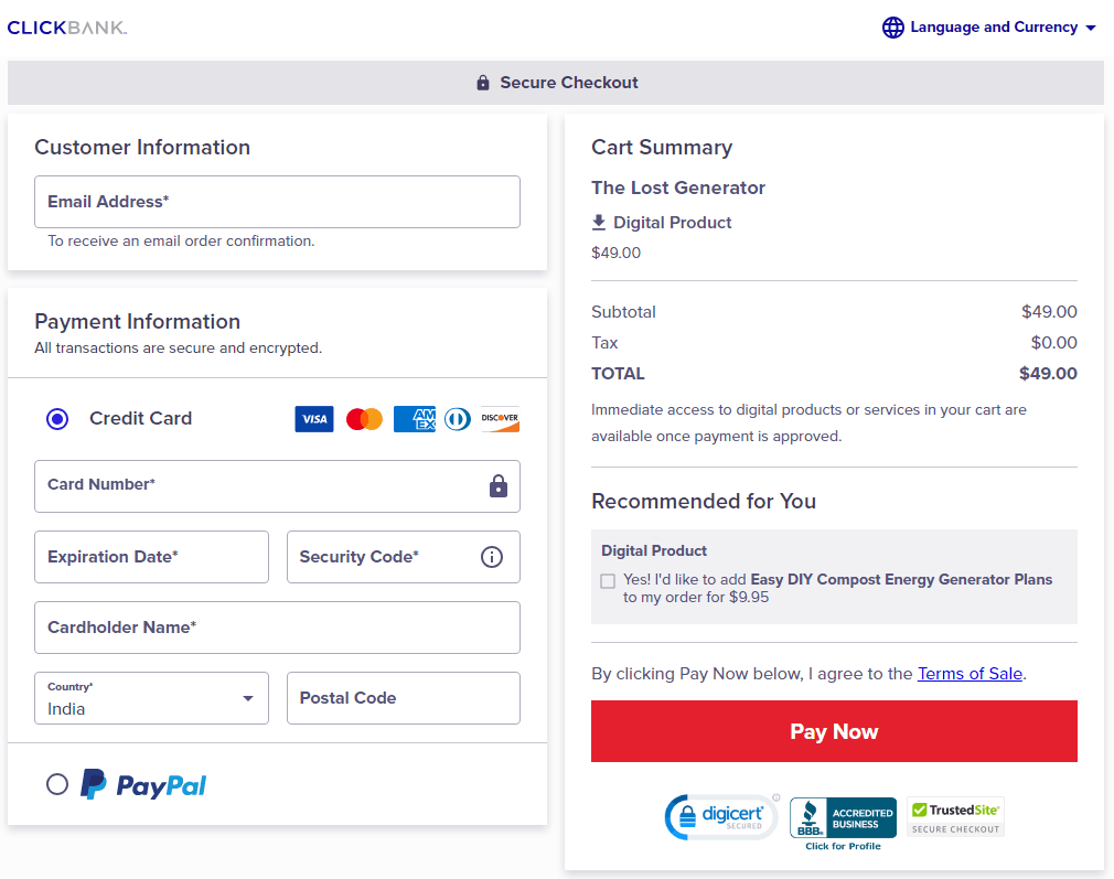 thelostgenerator orderpage